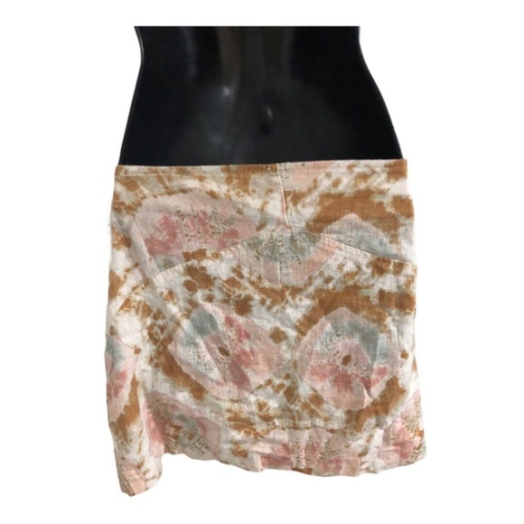 Free People Sweet As Beach tie dye effect ruffled side tie Mini Skirt size 6 new - Picture 16 of 16